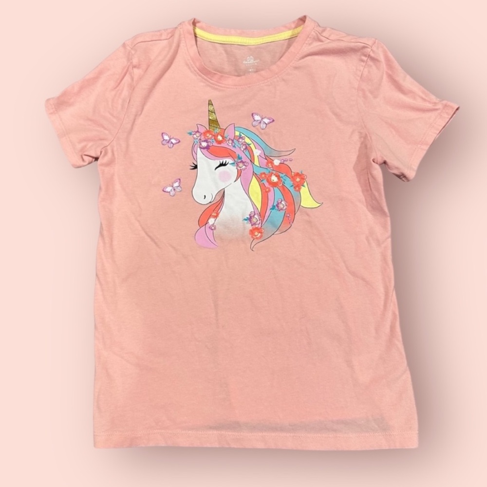 Girls Unicorn Tee Size L (10-12)